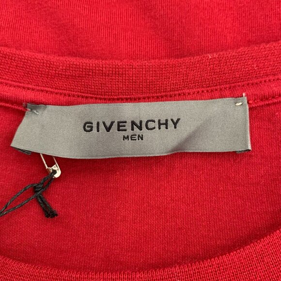 Givenchy Red Wood Print Cotton Round-Neck Long-Sleeved Knitted Sweater XL New W/ - Picture 2 of 8